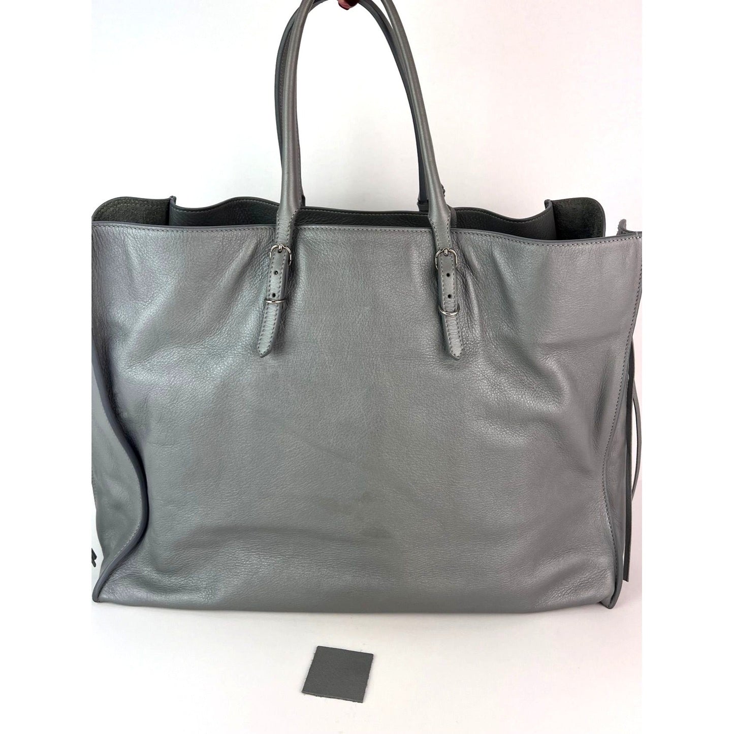 Balenciaga Veau Papier A4 Zip Around Grey Shoulder Bag