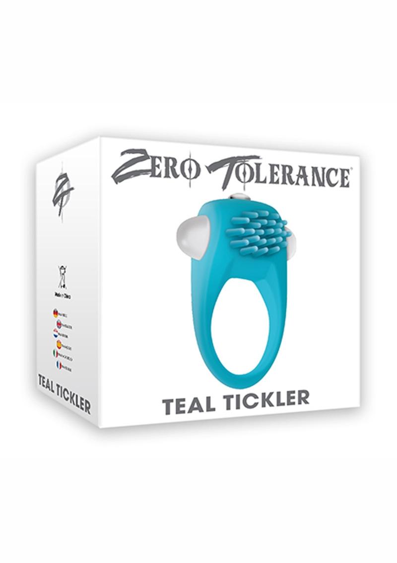 Zero Tolerance Teal Tickler Rechargeable Silicone Vibrating Cock Ring