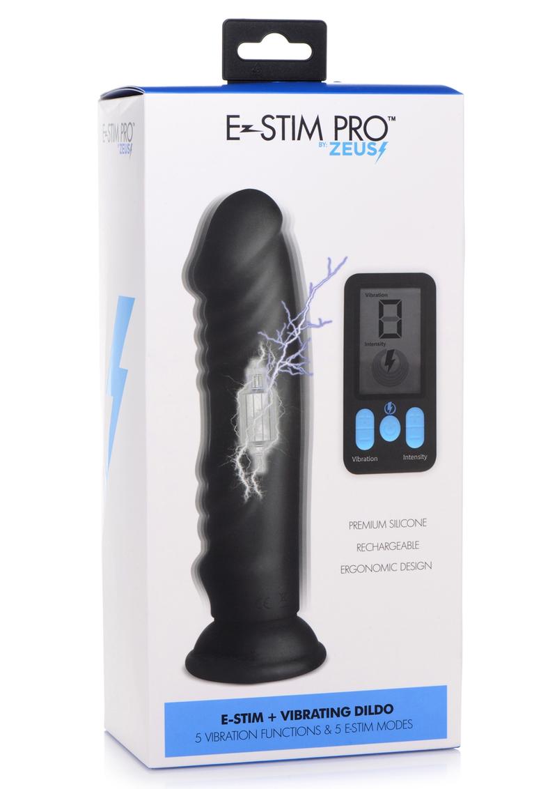 Zeus E-Stim Pro Rechargeable Dildo with Remote Vibration