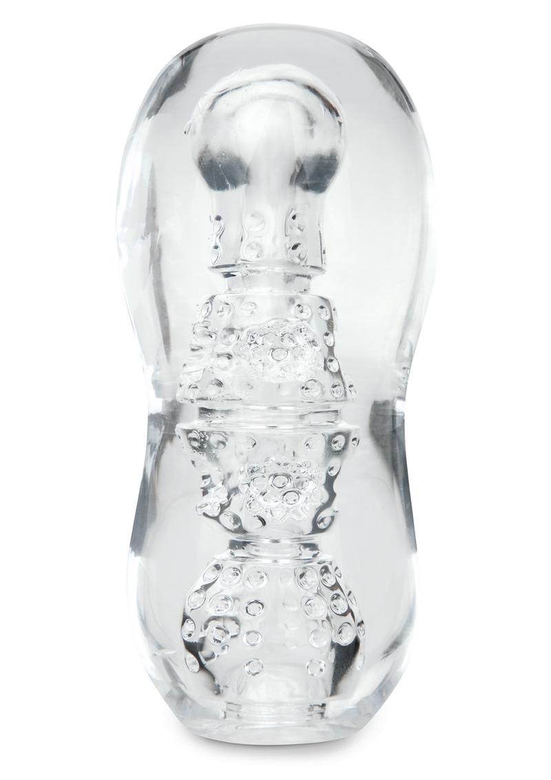 Zolo Gripz Dotted Squeezable Clear Stroker