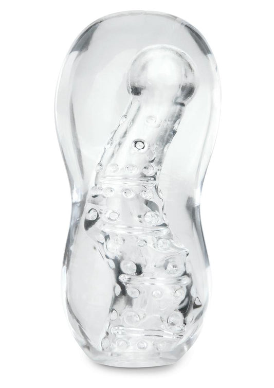 Zolo Gripz Wavy Squeezable Clear Stroker